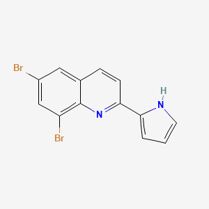 molecular formula C13H8Br2N2 B2748719 6,8-dibromo-2-(1H-pyrrol-2-yl)quinoline CAS No. 866138-38-7