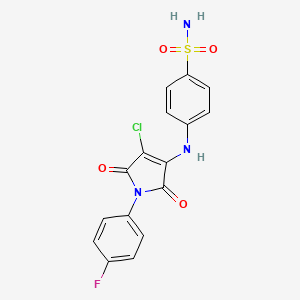 molecular formula C16H11ClFN3O4S B2748721 4-[[4-Chloro-1-(4-fluorophenyl)-2,5-dioxopyrrol-3-yl]amino]benzenesulfonamide CAS No. 685849-34-7