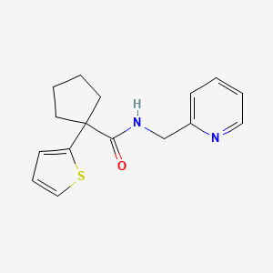 N-(pyridin-2-ylmethyl)-1-(thiophen-2-yl)cyclopentanecarboxamide