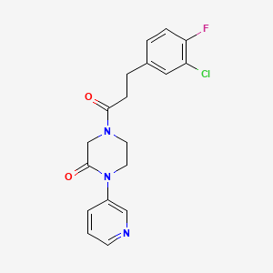 4-[3-(3-Chloro-4-fluorophenyl)propanoyl]-1-(pyridin-3-yl)piperazin-2-one