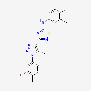 B2748731 N-(3,4-dimethylphenyl)-3-[1-(3-fluoro-4-methylphenyl)-5-methyl-1H-1,2,3-triazol-4-yl]-1,2,4-thiadiazol-5-amine CAS No. 1189869-09-7