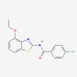 molecular formula C16H13ClN2O2S B2748742 4-氯-N-(4-乙氧-1,3-苯并噻唑-2-基)苯甲酰胺 CAS No. 325987-42-6