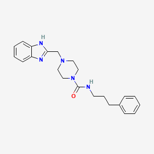 B2748744 4-((1H-benzo[d]imidazol-2-yl)methyl)-N-(3-phenylpropyl)piperazine-1-carboxamide CAS No. 1207018-30-1