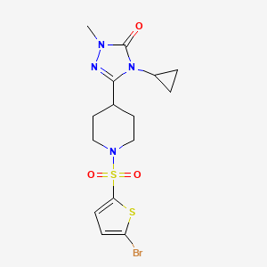 molecular formula C15H19BrN4O3S2 B2748753 3-(1-((5-bromothiophen-2-yl)sulfonyl)piperidin-4-yl)-4-cyclopropyl-1-methyl-1H-1,2,4-triazol-5(4H)-one CAS No. 1797126-46-5