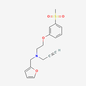 molecular formula C17H19NO4S B2748757 [(Furan-2-yl)methyl][2-(3-methanesulfonylphenoxy)ethyl](prop-2-yn-1-yl)amine CAS No. 1355887-54-5