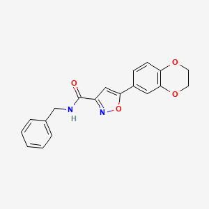 molecular formula C19H16N2O4 B2748761 N-benzyl-5-(2,3-dihydro-1,4-benzodioxin-6-yl)-1,2-oxazole-3-carboxamide CAS No. 898474-01-6