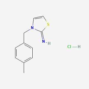 molecular formula C11H13ClN2S B2748762 3-[(4-Methylphenyl)methyl]-2,3-dihydro-1,3-thiazol-2-imine hydrochloride CAS No. 1049769-51-8