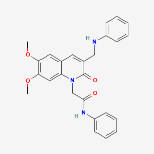 molecular formula C26H25N3O4 B2748764 2-(6,7-二甲氧基-2-氧代-3-((苯基氨基)甲基)喹啉-1(2H)-基)-N-苯基乙酰胺 CAS No. 894547-38-7