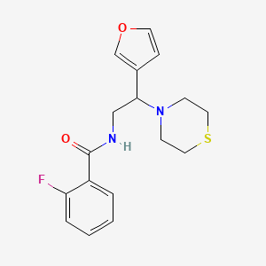 molecular formula C17H19FN2O2S B2748766 2-fluoro-N-(2-(furan-3-yl)-2-thiomorpholinoethyl)benzamide CAS No. 2034541-19-8