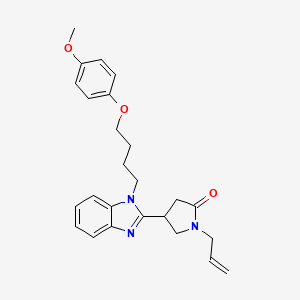 molecular formula C25H29N3O3 B2748771 1-烯丙基-4-(1-(4-(4-甲氧基苯氧基)丁基)-1H-苯并[d]咪唑-2-基)吡咯啉-2-酮 CAS No. 878693-52-8