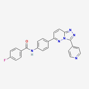 molecular formula C23H15FN6O B2748778 4-fluoro-N-[4-(3-pyridin-4-yl-[1,2,4]triazolo[4,3-b]pyridazin-6-yl)phenyl]benzamide CAS No. 891108-86-4