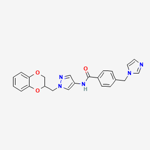 4-((1H-imidazol-1-yl)methyl)-N-(1-((2,3-dihydrobenzo[b][1,4]dioxin-2-yl)methyl)-1H-pyrazol-4-yl)benzamide