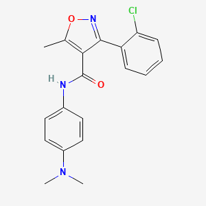 molecular formula C19H18ClN3O2 B2748795 N-(4-(二甲氨基)苯基)(3-(2-氯苯基)-5-甲基异噁唑-4-基)甲酰胺 CAS No. 349133-59-1
