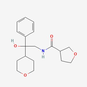 molecular formula C18H25NO4 B2748798 N-(2-hydroxy-2-phenyl-2-(tetrahydro-2H-pyran-4-yl)ethyl)tetrahydrofuran-3-carboxamide CAS No. 2034591-60-9