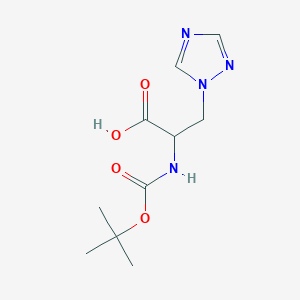 molecular formula C10H16N4O4 B2748806 2-((tert-Butoxycarbonyl)amino)-3-(1H-1,2,4-triazol-1-yl)propanoic acid CAS No. 1822548-43-5
