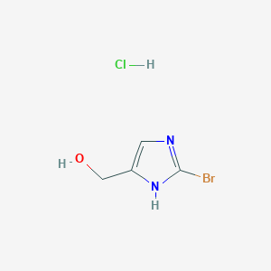 molecular formula C4H6BrClN2O B2748807 (2-Bromo-1H-imidazol-5-yl)methanol;hydrochloride CAS No. 2309446-24-8