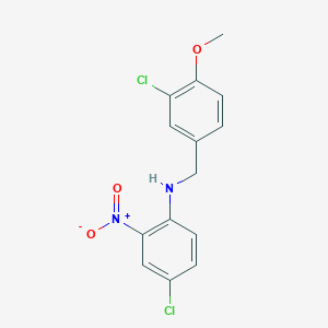 4-chloro-N-[(3-chloro-4-methoxyphenyl)methyl]-2-nitroaniline