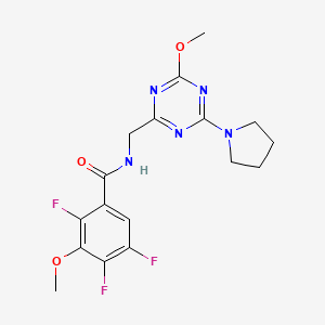 2,4,5-trifluoro-3-methoxy-N-((4-methoxy-6-(pyrrolidin-1-yl)-1,3,5-triazin-2-yl)methyl)benzamide