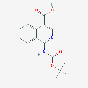 molecular formula C15H16N2O4 B2748824 1-[(2-Methylpropan-2-yl)oxycarbonylamino]isoquinoline-4-carboxylic acid CAS No. 2248337-67-7