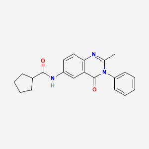N-(2-methyl-4-oxo-3-phenyl-3,4-dihydroquinazolin-6-yl)cyclopentanecarboxamide