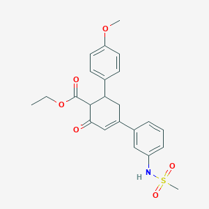 molecular formula C23H25NO6S B2748827 Ethyl 4-[3-(methanesulfonamido)phenyl]-6-(4-methoxyphenyl)-2-oxocyclohex-3-ene-1-carboxylate CAS No. 867042-26-0