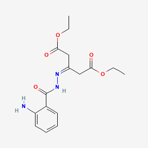 molecular formula C16H21N3O5 B2748830 Diethyl 3-[2-(2-aminobenzoyl)hydrazono]pentanedioate CAS No. 148902-09-4