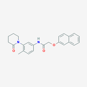 molecular formula C24H24N2O3 B2748832 N-[4-methyl-3-(2-oxopiperidin-1-yl)phenyl]-2-naphthalen-2-yloxyacetamide CAS No. 942014-07-5