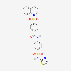 4-((3,4-dihydroquinolin-1(2H)-yl)sulfonyl)-N-(4-(N-(thiazol-2-yl)sulfamoyl)phenyl)benzamide