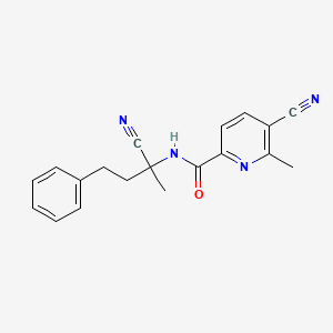molecular formula C19H18N4O B2748837 5-Cyano-N-(2-cyano-4-phenylbutan-2-yl)-6-methylpyridine-2-carboxamide CAS No. 1385478-69-2