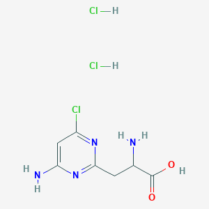 2-Amino-3-(4-amino-6-chloropyrimidin-2-yl)propanoic acid;dihydrochloride