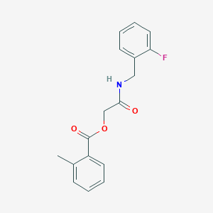 molecular formula C17H16FNO3 B2748844 2-((2-Fluorobenzyl)amino)-2-oxoethyl 2-methylbenzoate CAS No. 1241976-58-8