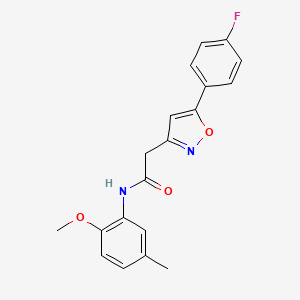 2-(5-(4-fluorophenyl)isoxazol-3-yl)-N-(2-methoxy-5-methylphenyl)acetamide