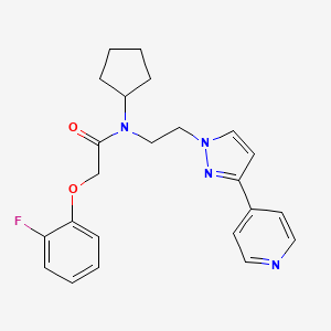 molecular formula C23H25FN4O2 B2748848 N-cyclopentyl-2-(2-fluorophenoxy)-N-(2-(3-(pyridin-4-yl)-1H-pyrazol-1-yl)ethyl)acetamide CAS No. 2034419-55-9