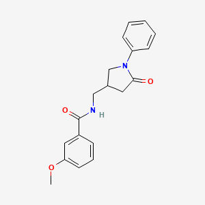 molecular formula C19H20N2O3 B2748852 3-甲氧基-N-((5-氧代-1-苯基吡咯啉-3-基)甲基)苯甲酰胺 CAS No. 954721-81-4