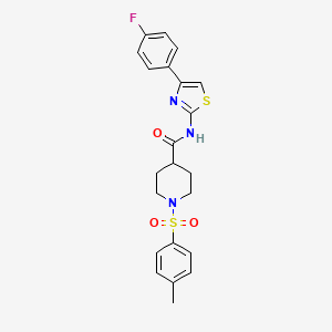 N-(4-(4-fluorophenyl)thiazol-2-yl)-1-tosylpiperidine-4-carboxamide