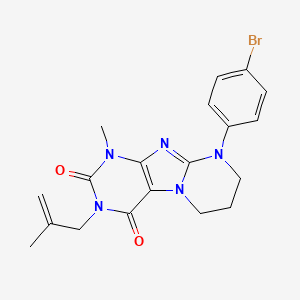 molecular formula C19H20BrN5O2 B2748856 9-(4-bromophenyl)-1-methyl-3-(2-methylallyl)-6,7,8,9-tetrahydropyrimido[2,1-f]purine-2,4(1H,3H)-dione CAS No. 873076-65-4