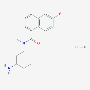 molecular formula C18H24ClFN2O B2748857 N-(3-Amino-4-methylpentyl)-6-fluoro-N-methylnaphthalene-1-carboxamide;hydrochloride CAS No. 2445794-28-3