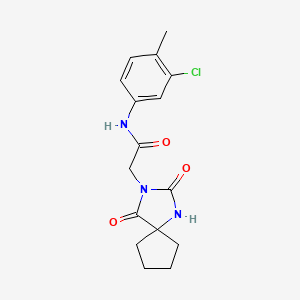 molecular formula C16H18ClN3O3 B2748862 N-(3-氯-4-甲基苯基)-2-(2,4-二氧代-1,3-二氮杂螺[4.4]壬-3-基)乙酰胺 CAS No. 930982-15-3