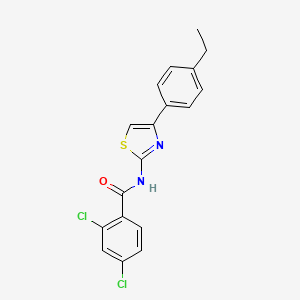 molecular formula C18H14Cl2N2OS B2748864 2,4-二氯-N-[4-(4-乙基苯基)-1,3-噻唑-2-基]苯甲酰胺 CAS No. 325979-51-9