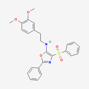 molecular formula C25H24N2O5S B2748868 4-(苯磺酰)-N-[2-(3,4-二甲氧基苯基)乙基]-2-苯基-1,3-噁唑-5-胺 CAS No. 862742-09-4