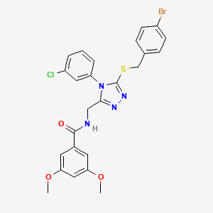 molecular formula C25H22BrClN4O3S B2748870 N-((5-((4-bromobenzyl)thio)-4-(3-chlorophenyl)-4H-1,2,4-triazol-3-yl)methyl)-3,5-dimethoxybenzamide CAS No. 391943-99-0