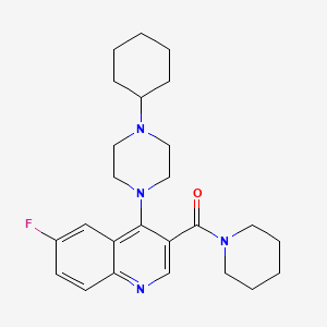 (4-(4-Cyclohexylpiperazin-1-yl)-6-fluoroquinolin-3-yl)(piperidin-1-yl)methanone