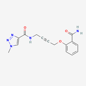 molecular formula C15H15N5O3 B2748880 N-(4-(2-羧酰氨基苯氧基)丁-2-炔-1-基)-1-甲基-1H-1,2,3-三唑-4-甲酰胺 CAS No. 1448031-07-9