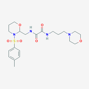 molecular formula C21H32N4O6S B2748882 N1-(3-morpholinopropyl)-N2-((3-tosyl-1,3-oxazinan-2-yl)methyl)oxalamide CAS No. 872862-65-2