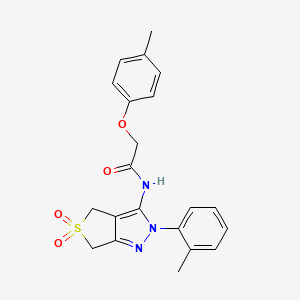 molecular formula C21H21N3O4S B2748888 2-(4-甲基苯氧基)-N-[2-(2-甲基苯基)-5,5-二氧代-4,6-二氢噻吩[3,4-c]嘧啶-3-基]乙酰胺 CAS No. 893941-28-1