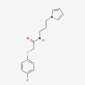 molecular formula C15H17FN2OS B2748889 N-(3-(1H-pyrrol-1-yl)propyl)-2-((4-fluorophenyl)thio)acetamide CAS No. 1226458-21-4