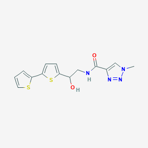 molecular formula C14H14N4O2S2 B2748892 N-(2-{[2,2'-bithiophene]-5-yl}-2-hydroxyethyl)-1-methyl-1H-1,2,3-triazole-4-carboxamide CAS No. 2097921-90-7