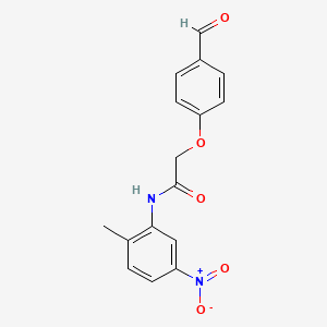 molecular formula C16H14N2O5 B2748893 2-(4-formylphenoxy)-N-(2-methyl-5-nitrophenyl)acetamide CAS No. 332018-46-9