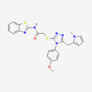 N-(benzo[d]thiazol-2-yl)-2-((4-(4-methoxyphenyl)-5-((1-methyl-1H-pyrrol-2-yl)methyl)-4H-1,2,4-triazol-3-yl)thio)acetamide