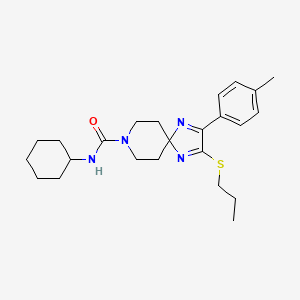 N-cyclohexyl-2-(4-methylphenyl)-3-(propylthio)-1,4,8-triazaspiro[4.5]deca-1,3-diene-8-carboxamide